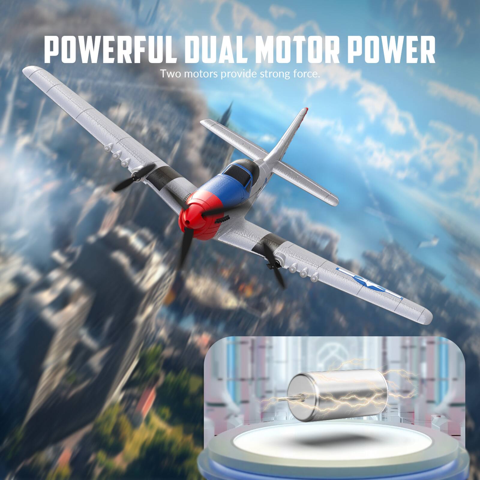 POWERFUL DUAL MOTOR POWER  
Two motors provide strong force.
