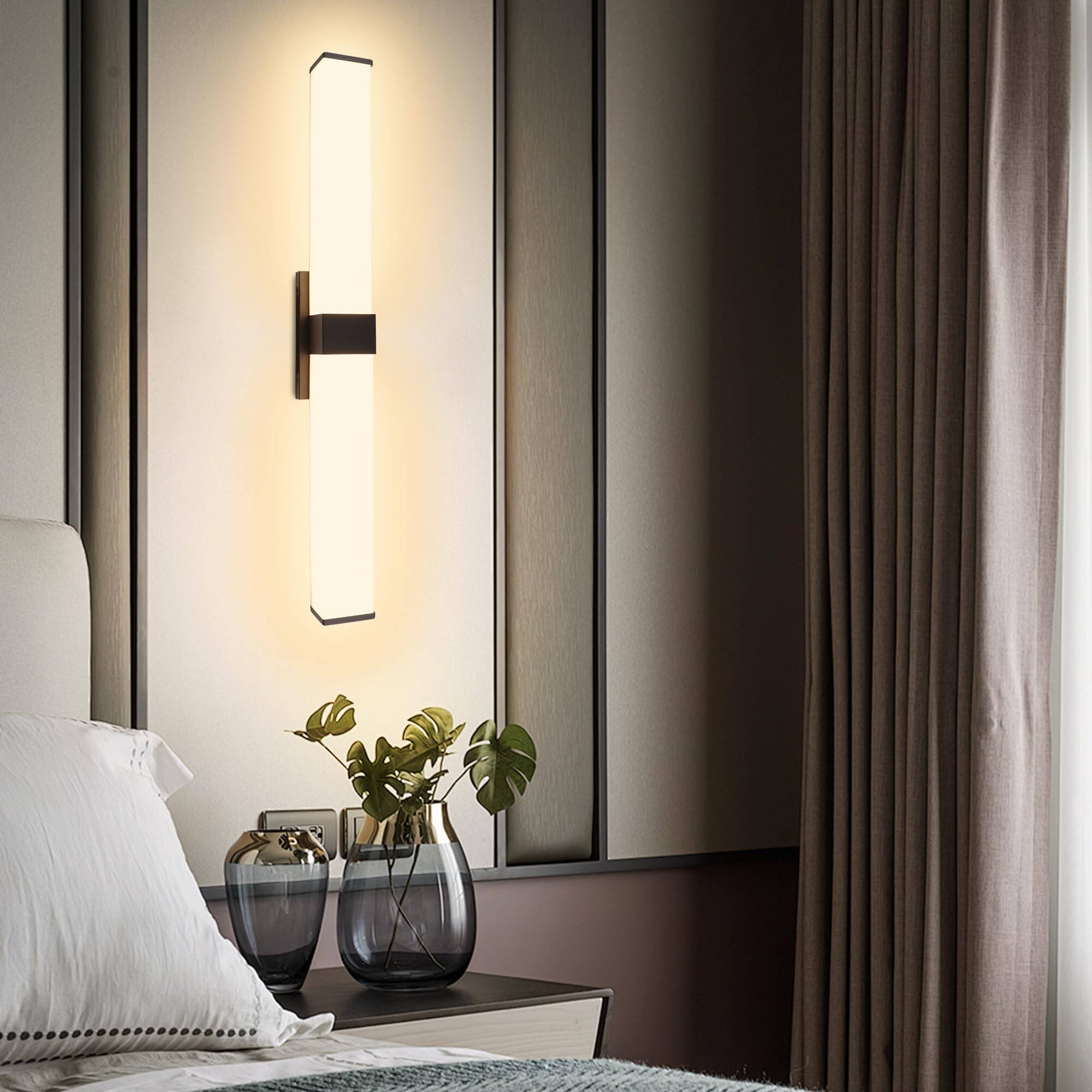 Alt View 6. Comfort Essence - n Modern Wall Sconces Dimmable Bathroom Vanity Lights k Warm Led Indoor Lighting For Stairs Living Room Bed - Gold 16 INCH-Rectangle.