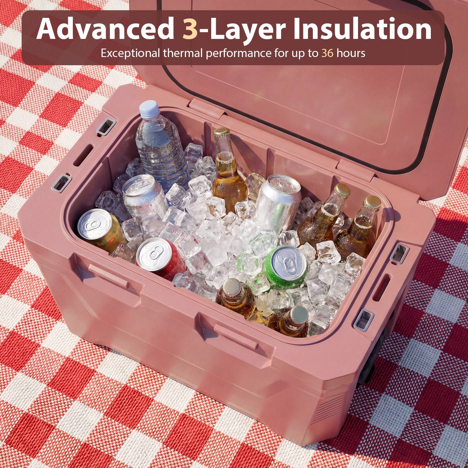 Advanced 3-Layer Insulation  
Exceptional thermal performance for up to 36 hours