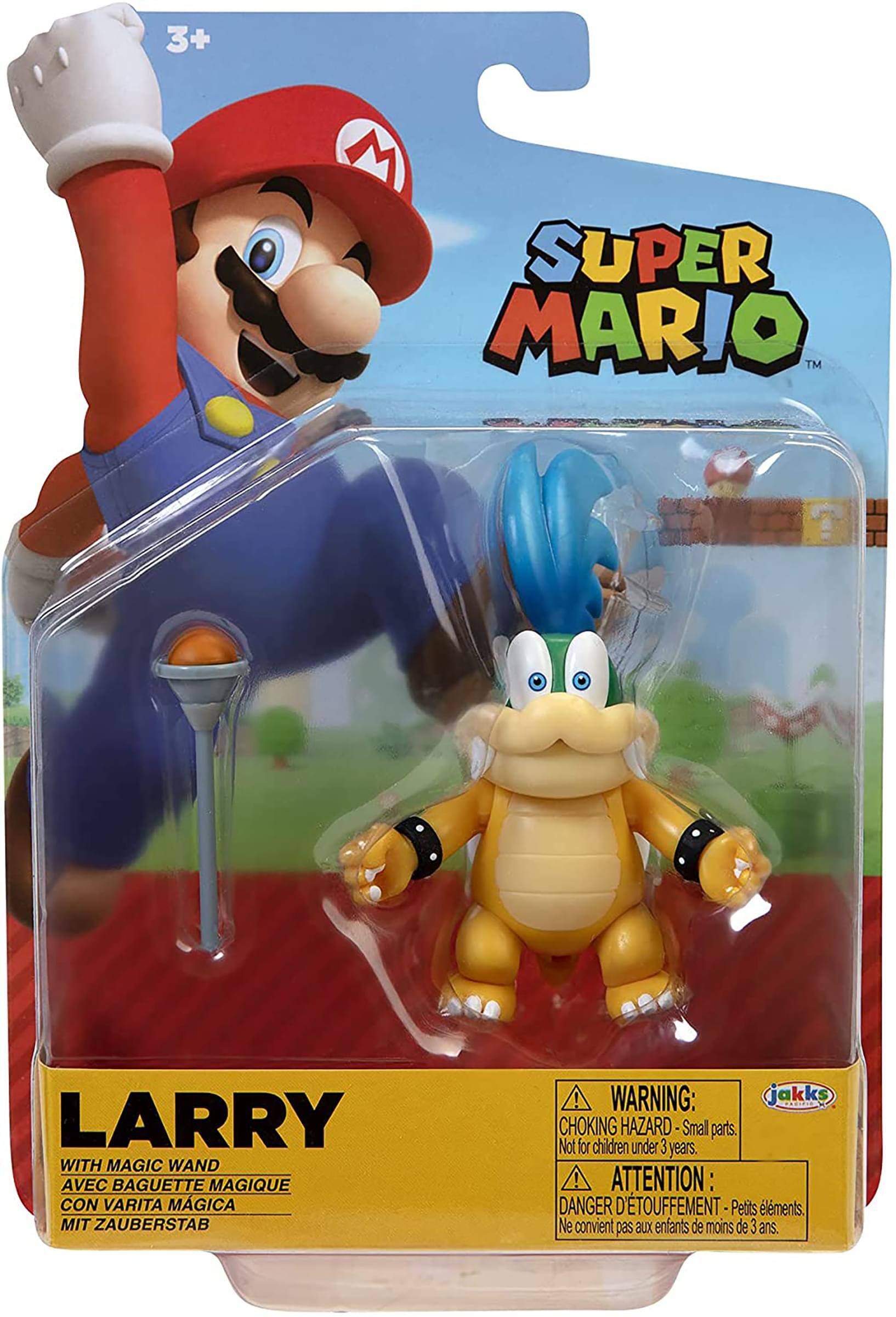 3+  
SUPER MARIO™  

LARRY  
WITH MAGIC WAND  
AVEC BAGUETTE MAGIQUE  
CON VARITA MAGICA  
MIT ZAUBERSTAB  

WARNING: CHOKING HAZARD - Small parts. Not for children under 3 years.  
ATTENTION: DANGER D'ÉTOUFFEMENT - Petits éléments. Ne convient pas aux enfants de moins de 3 ans.