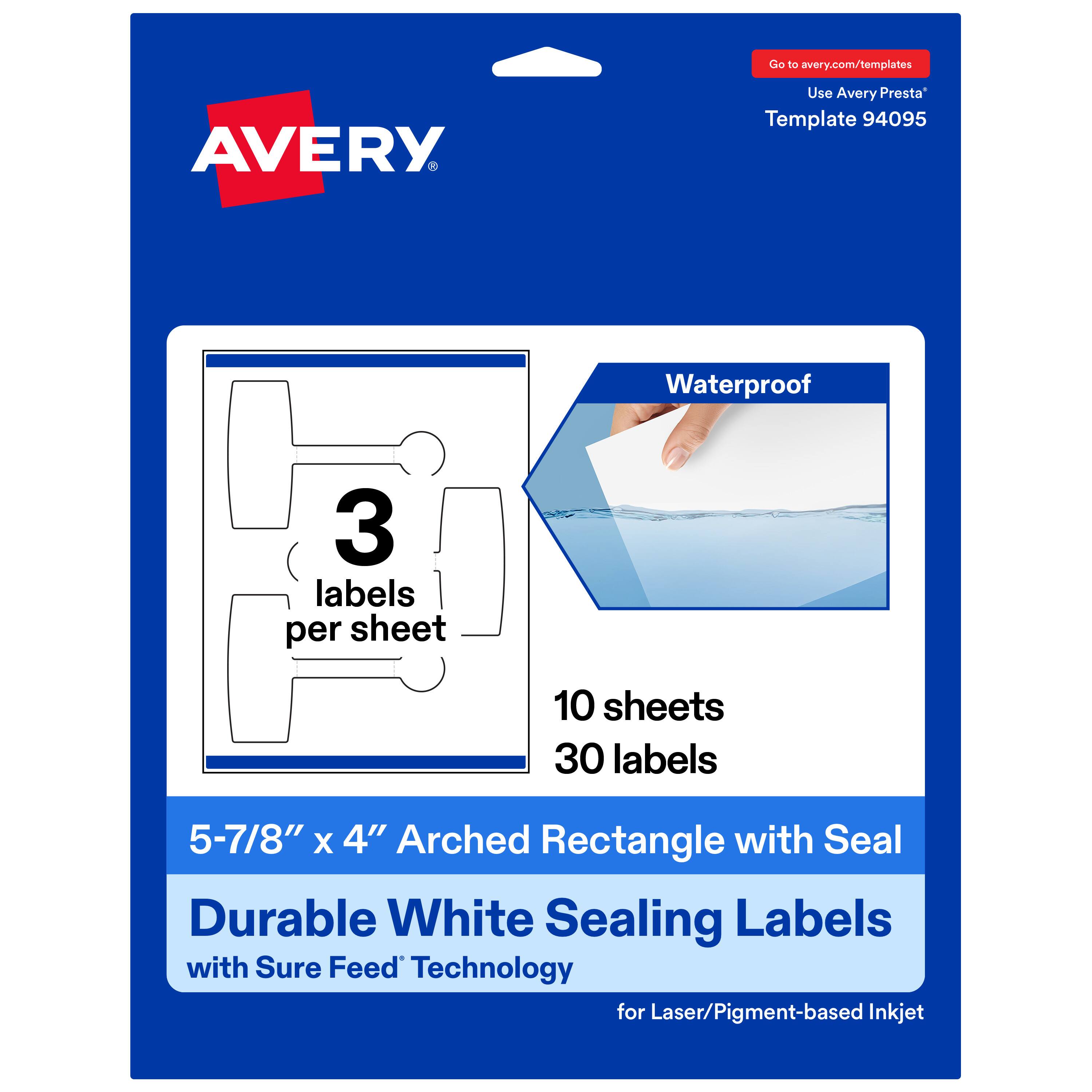 "Avery - Avery® Sealing Labels, 5-7/8"" x 4"", Durable Film, 30 Total - White" price history on PriceWatchPro