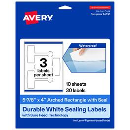 Avery - Avery® Sealing Labels, 5-7/8" x 4", Durable Film, 30 Total - White