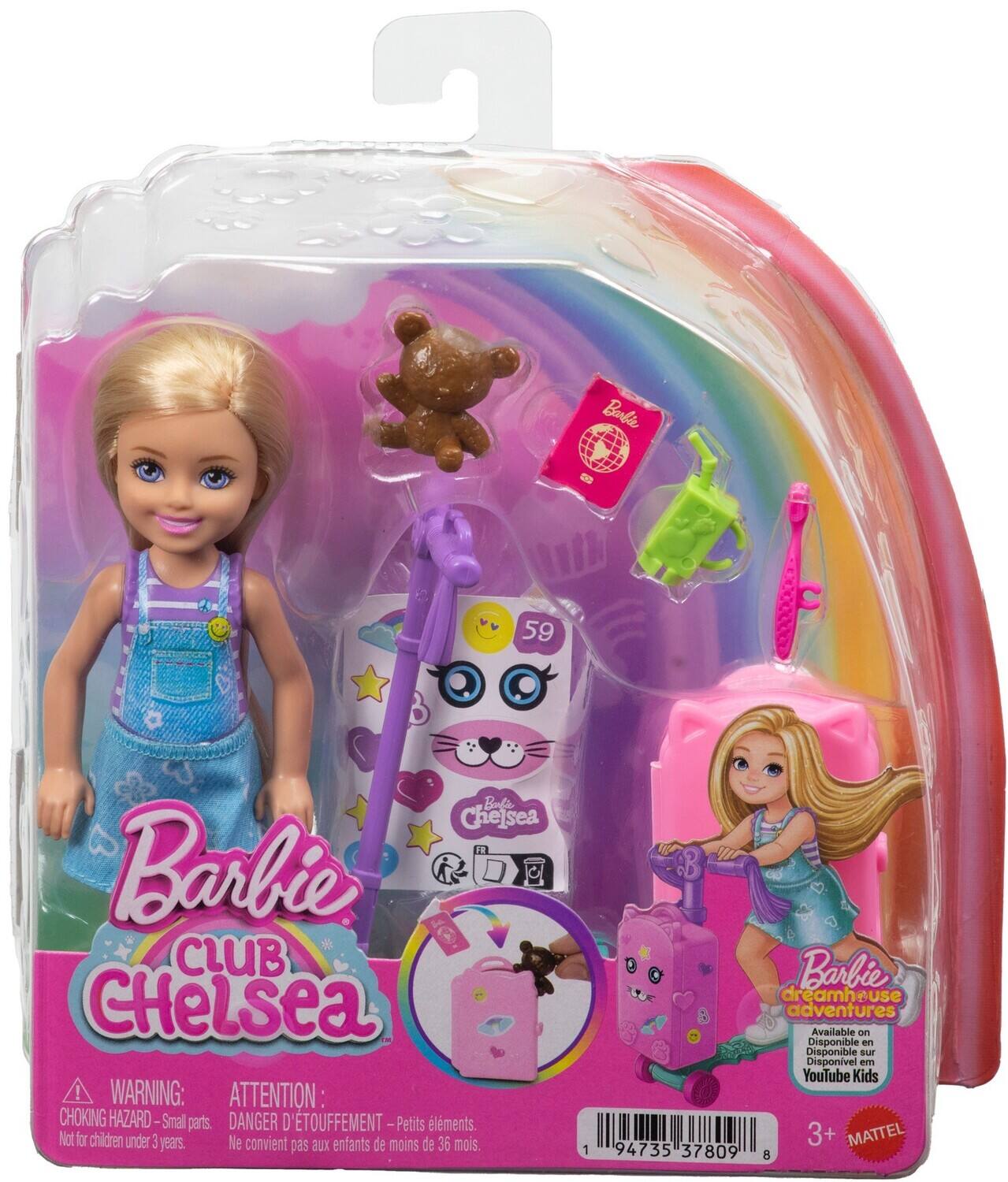 Barbie
59
Barbie Chelsea FR Barbie CLUB Chelsea ! WARNING: ATTENTION: CHOKING HAZARD-Small parts. DANGER D'ÉTOUFFEMENT - Petits éléments. Not for children under 3 years. Ne convient pas aux enfants de moins de 36 mois. Barbie dreamhouse adventures Available on Disponible en Disponible sur Disponível em YouTube Kids 3+ MATTEL 94735 37809 8