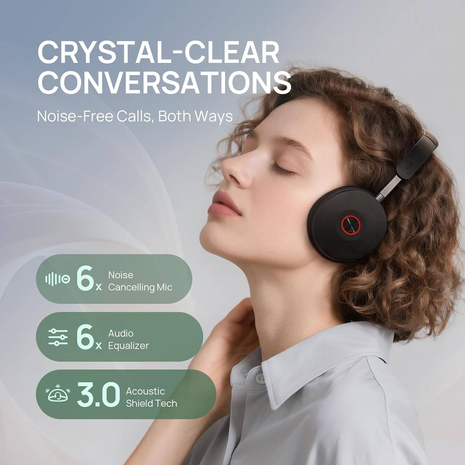 **CRYSTAL-CLEAR CONVERSATIONS**  
Noise-Free Calls, Both Ways  

- **6x Noise Cancelling Mic**  
- **6x Audio Equalizer**  
- **3.0 Acoustic Shield Tech**