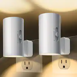 FINEAK - LED Night Lights Plug into Wall, Sensor Dusk to Dawn (2 Pack) - White
