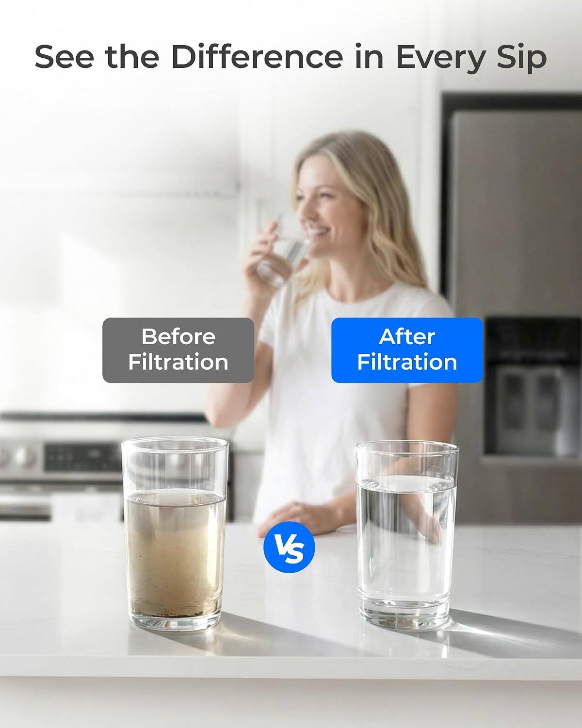 See the Difference in Every Sip

Before Filtration

After Filtration

VS