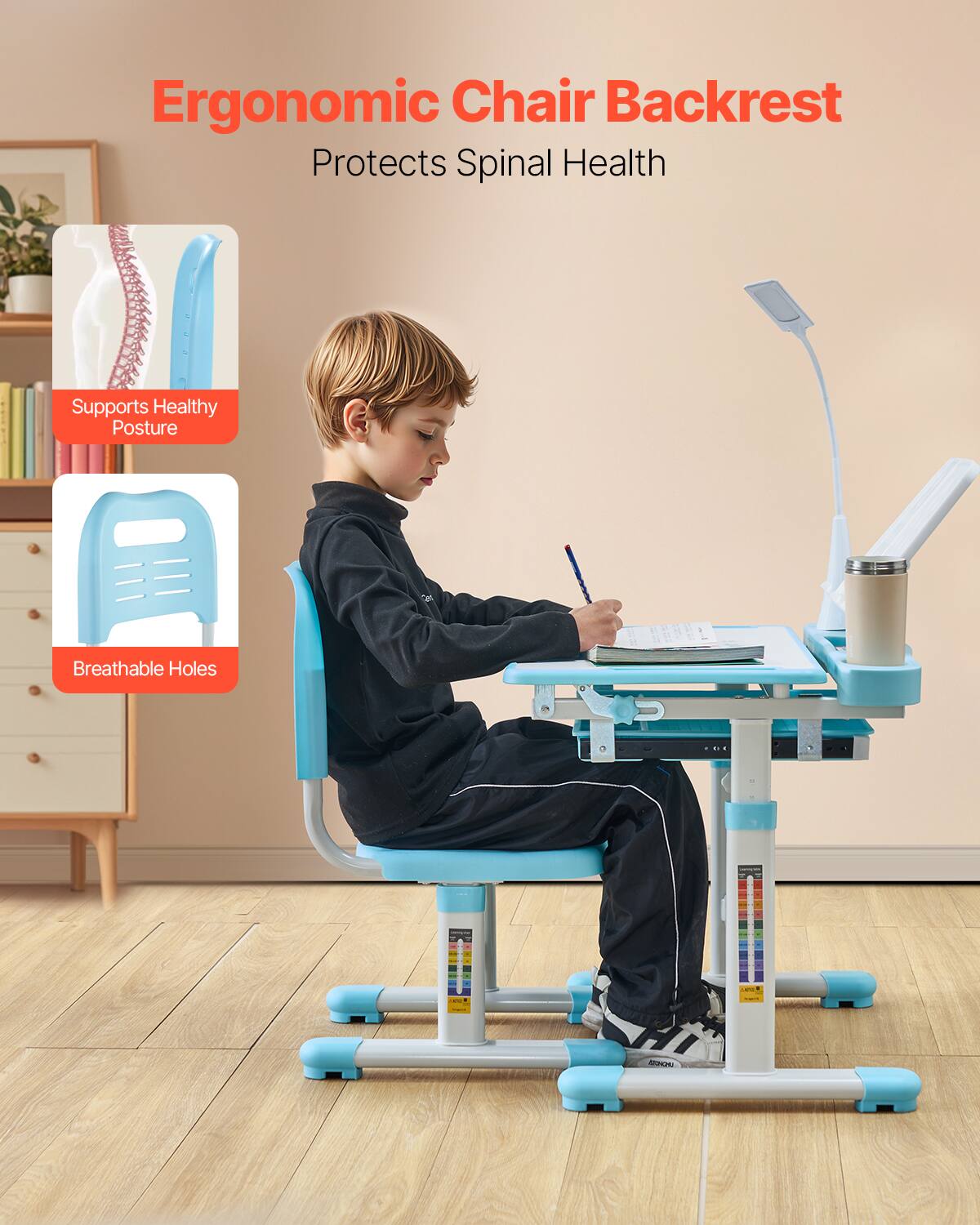 Ergonomic Chair Backrest  
Protects Spinal Health  

- Supports Healthy Posture  
- Breathable Holes