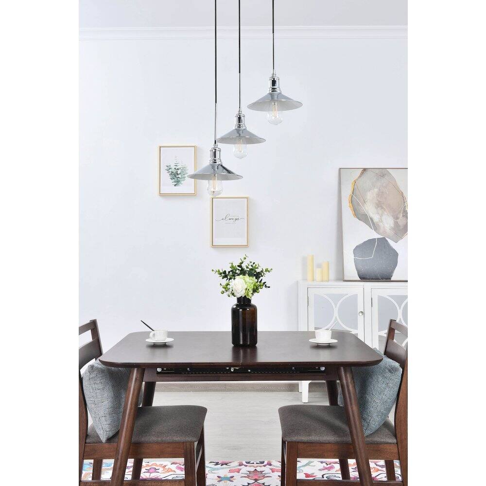 Angle. Living District - Etude 3 Light Chrome Pendant - Chrome.