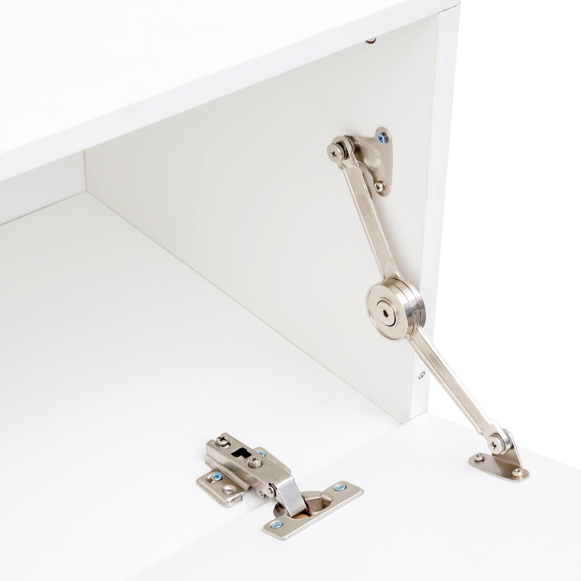 Back. GOODSILO - Extendable Rectangle TV Stand and Media Console with Adjustable Storage - White.