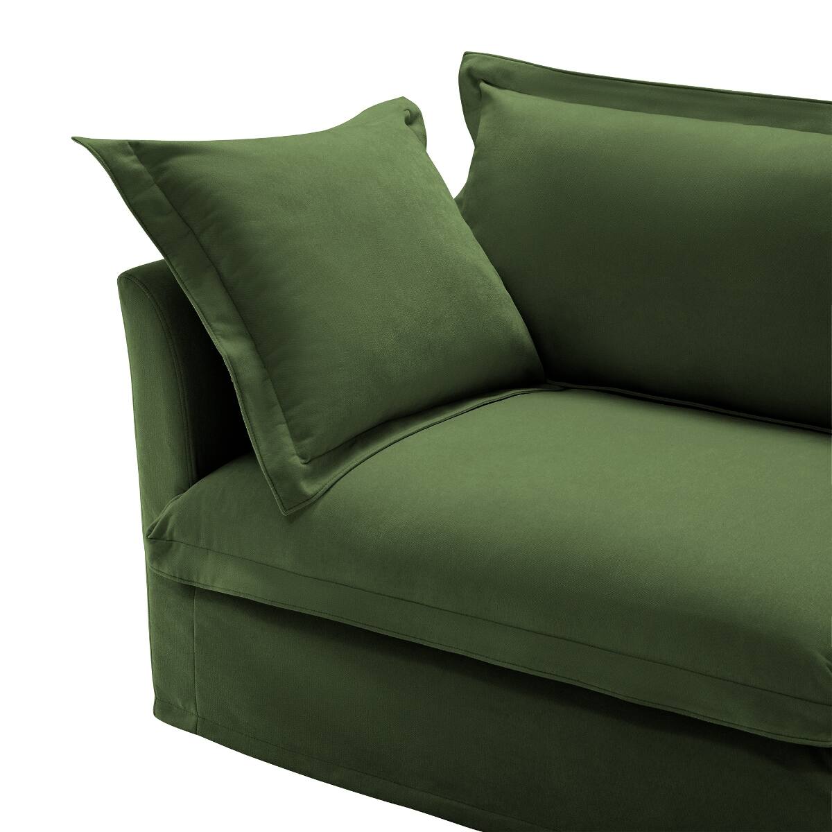 Alt View 2. Ropilly - Ropilly Green Chenille Sofa Single Seat Sofa with Removable Covers and Pillow - Green.