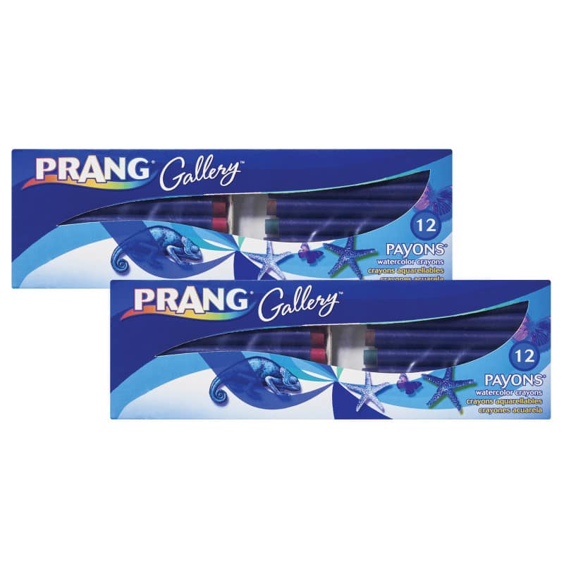 Prang - Payons® Watercolor Crayons, With Brush, Assorted Colors, 12 Per Set, 2 Sets