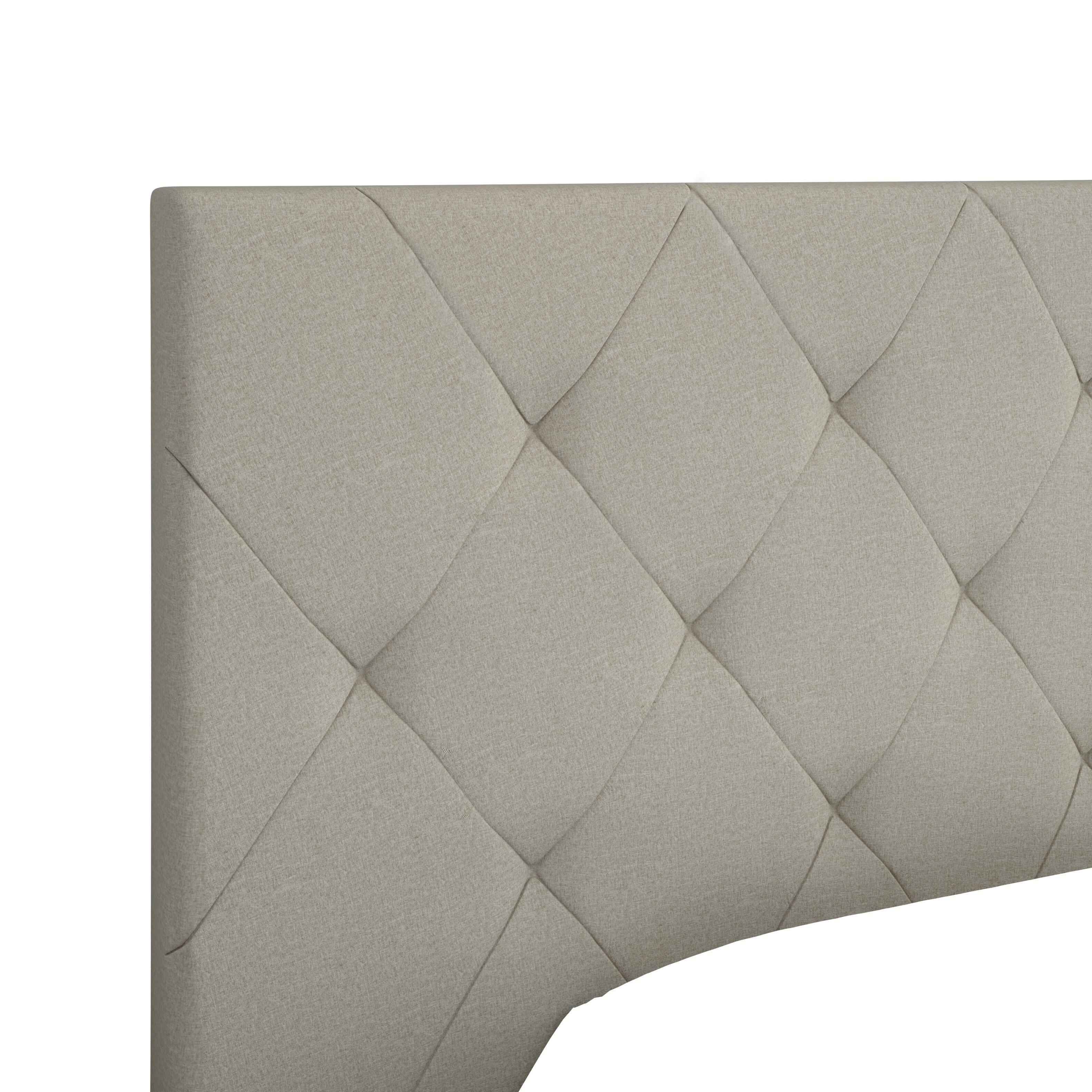 Alt View 6. Boyd Sleep - Chloe Upholstered Platform Bed Frame, 14 Slat Wood Support System, Queen - Beige.