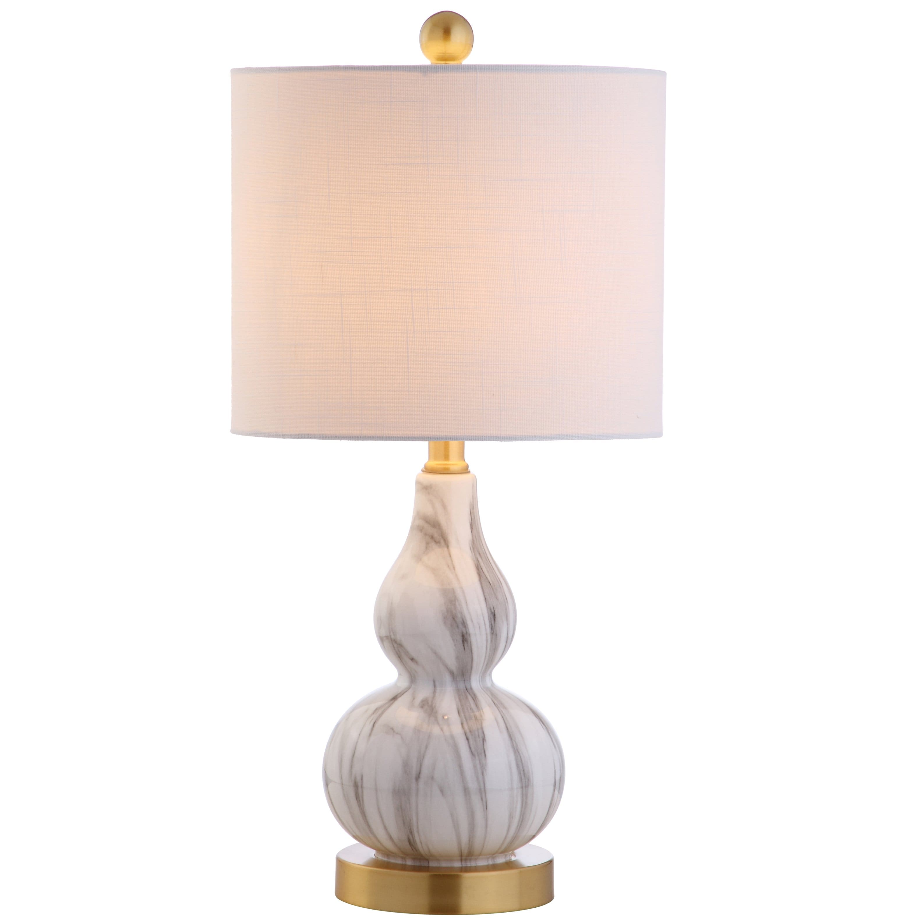 Jonathan Y - Anya 20.5" Mini Glass LED Table Lamp - Black/White