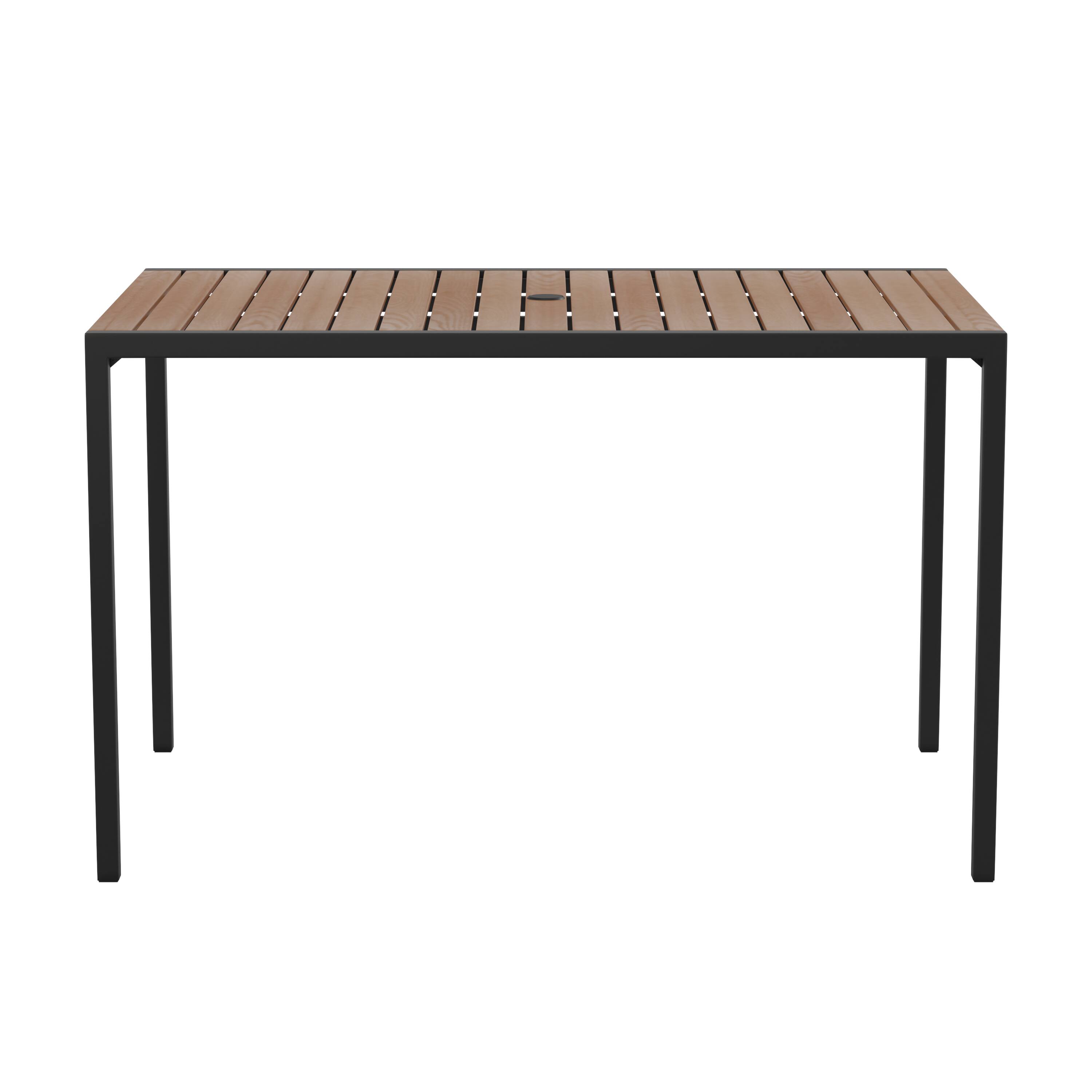 Alt View 6. Emma + Oliver - All-Weather Faux Teak Patio Dining Table with Steel Frame - Seats 4 - Teak.