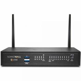 SonicWall - TZ470w Network Security/Firewall Appliance - Intrusion Prevention - 8 Port - 10/100/1000Base-T - 2.5 Gigabit - Black