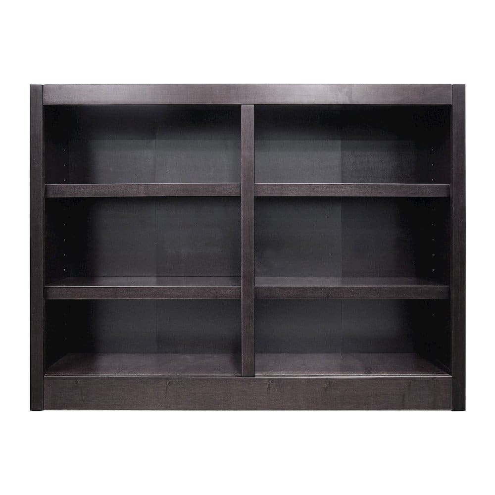 Concepts in Wood - Double Wide Bookcase 6 Shelves Espresso Finish - Brown