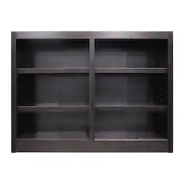 Concepts in Wood - Double Wide Bookcase 6 Shelves Espresso Finish - Brown