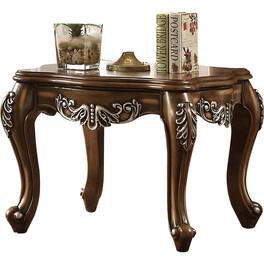 Manhattan Lane - Wooden End Table With Fine Scrolled Work - Brown