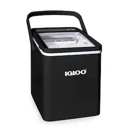 Igloo - 26-lb. Automatic Self-Cleaning Portable Countertop Ice Maker Machine With Handle - Black