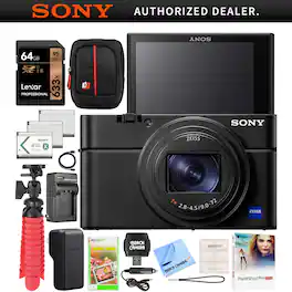 Sony - Cyber-Shot DSC-RX100 VII Camera Kit DSC-RX100M7 Triple Battery 64GB Pro Bundle
