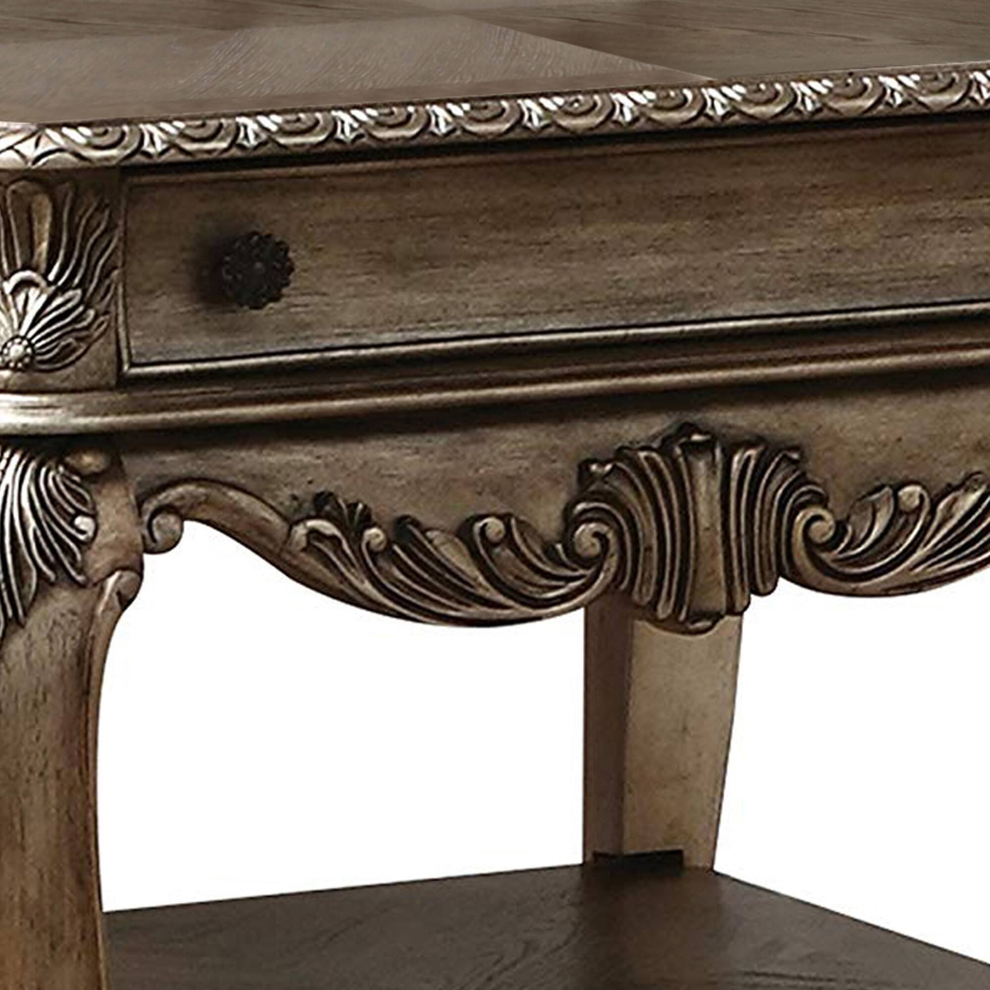 Alt View 2. Manhattan Lane - Wooden End Table With One Drawer And Bottom Shelf - Brown.