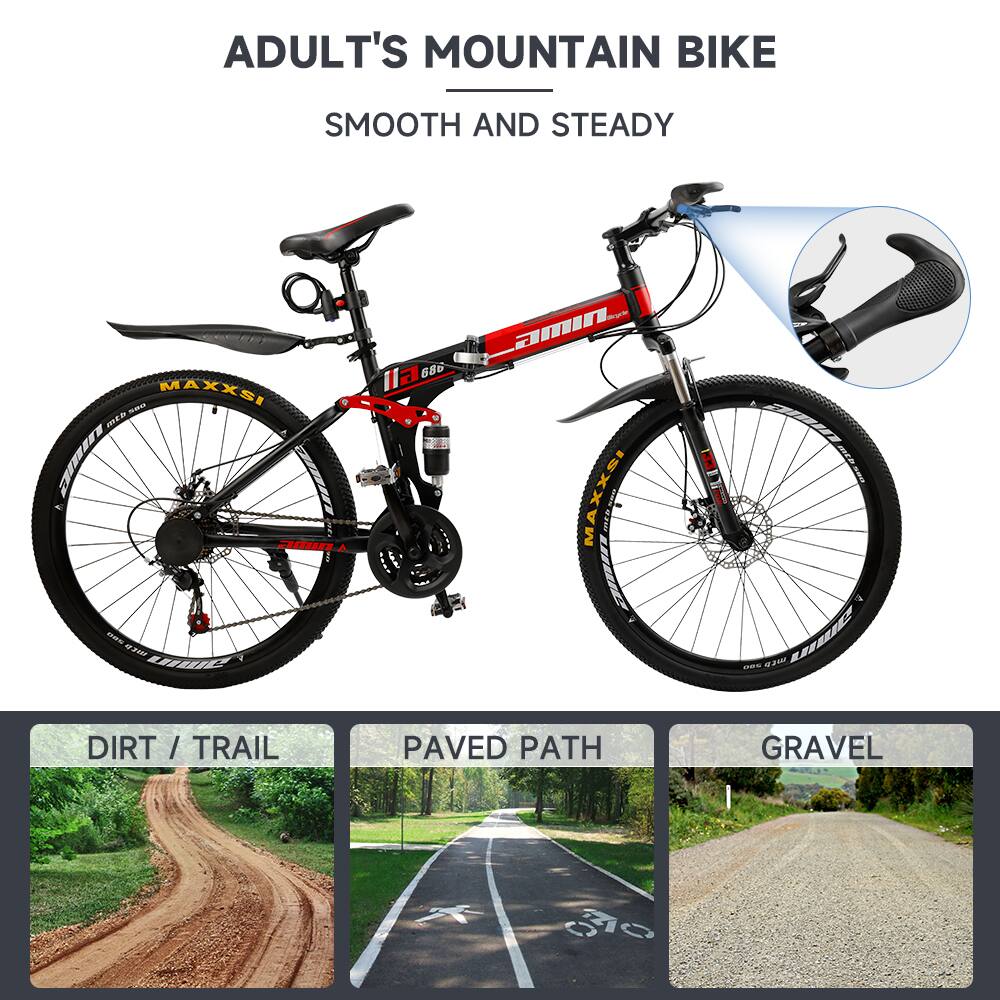 ADULT'S MOUNTAIN BIKE  
SMOOTH AND STEADY  

DIRT / TRAIL  
PAVED PATH  
GRAVEL