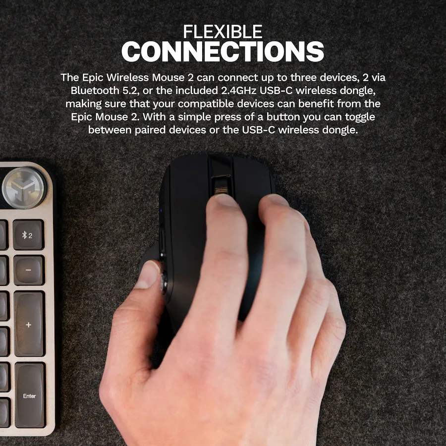 Jlab Mouse Connection Button JLab EPIC Wireless Bluetooth Mouse 2 Wireless Black MEPICMOUSE2RBLK82 ...
