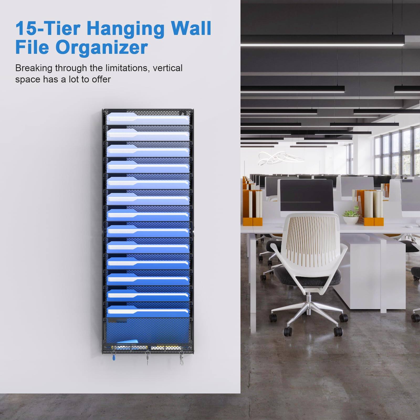 15-Tier Hanging Wall File Organizer

Breaking through the limitations, vertical space has a lot to offer