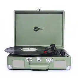 Arkrocket - Curiosity III Suitcase Bluetooth Record Player Turntable built-in Speakers - Matcha