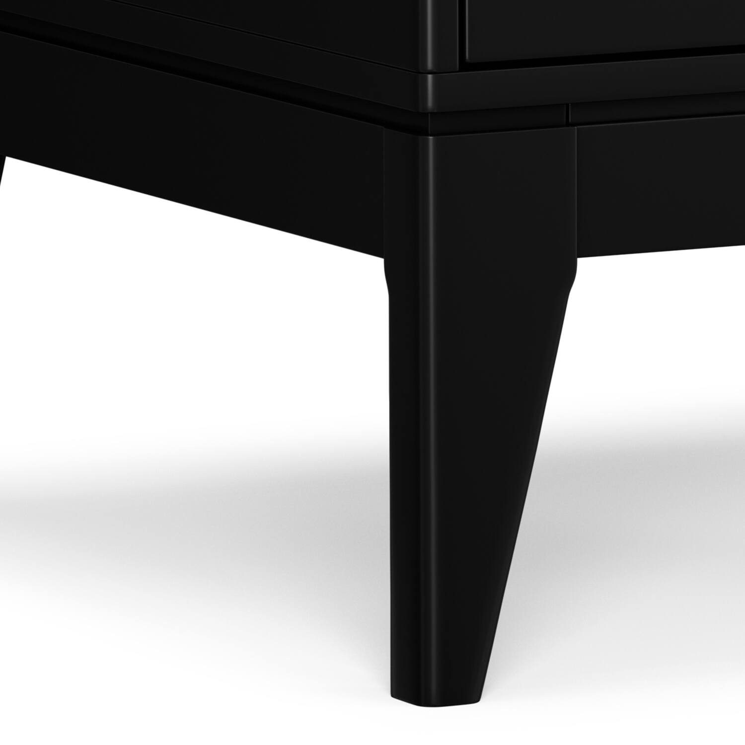 Alt View 6. Simpli Home - Harper 22 inch Wide Solid Wood Mid Century Modern End Table in Black - Black.
