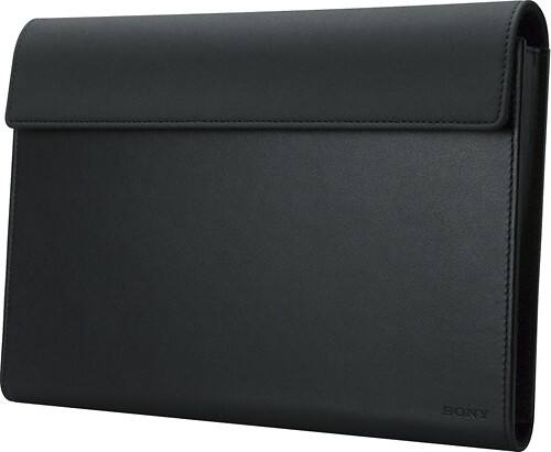 Angle Standard. Sony - Leather Case for Sony Tablet S - Black.