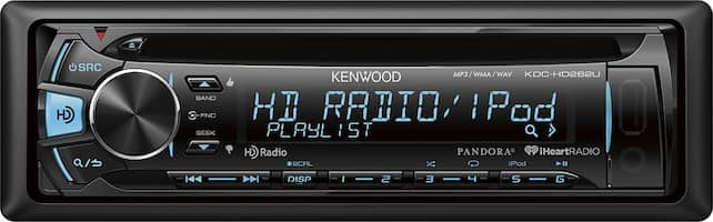 Kenwood - CD - Built-In HD Radio - Apple® iPod®-Ready - In-Dash Deck with Detachable Faceplate - Variable Color - Front Zoom