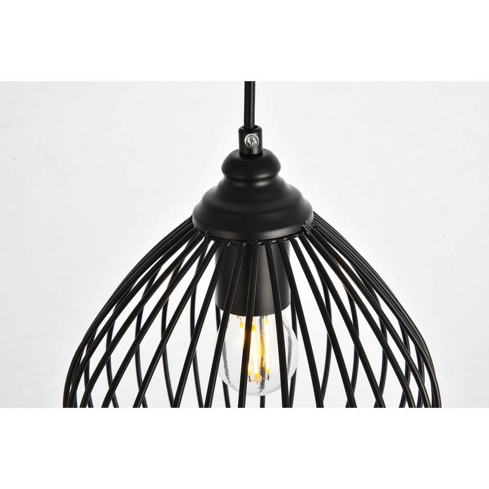 Alt View 3. Living District - Sayer Collection Pendant D7.9 H8.9 Lt:1 Black Finish - Black.