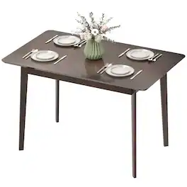 Homcom - Rectangle Dining Table for 4 - Dark Mahogany