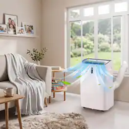 Forest'nSky - 14,000 BTU Portable Air Conditioner Cools 700 sq.ft. with Dehumidifier, White
