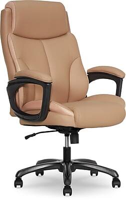 Front. Thomasville Furniture - Danvers Ergonomic Polyurethane Big & Tall Chair, 400 lb. Capacity, Light Tan (52403-TAN) - Light Tan.