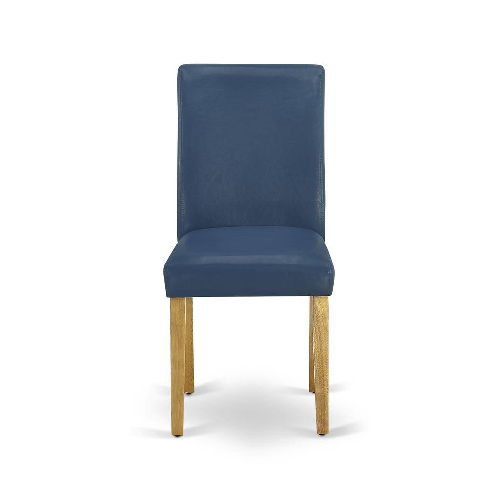 Alt View 2. East West Furniture - AMAB3-OAK-55 3 Piece Dining Table Set - 1 Wood Dining Table and 2 Oasis Blue Kitchen Chairs - Oak Finish - Oak.