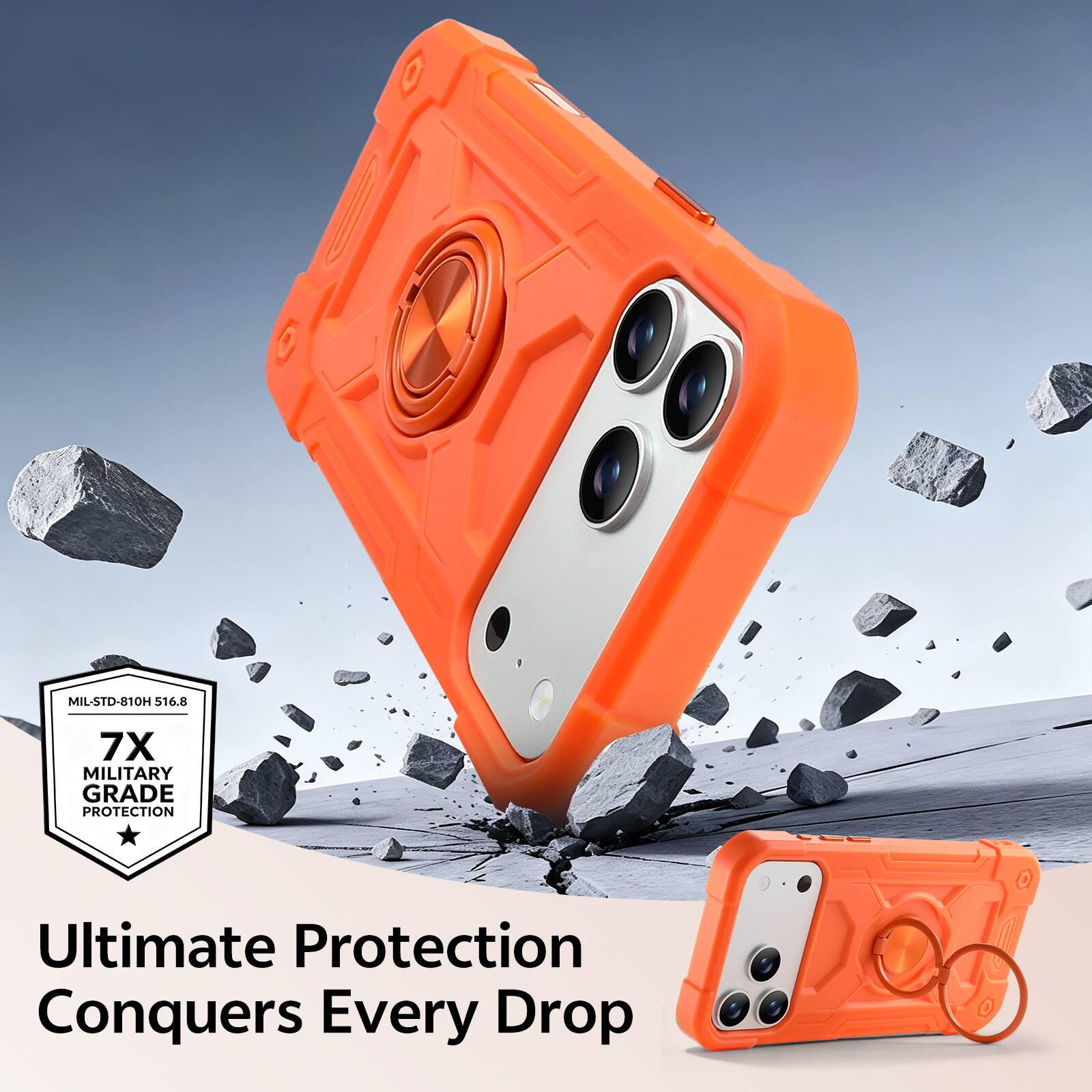 MIL-STD-810H 516.8 7X MILITARY GRADE PROTECTION Ultimate Protection Conquers Every Drop