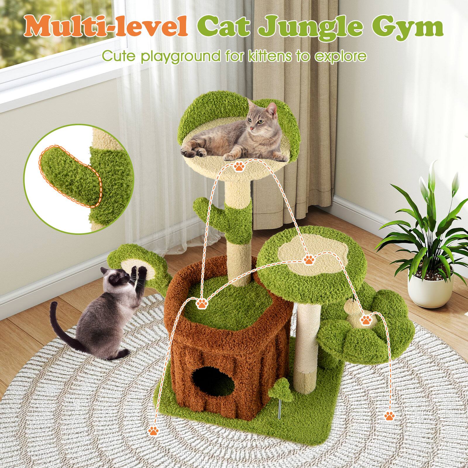 Multi-level Cat Jungle Gym  
Cute playground for kittens to explore