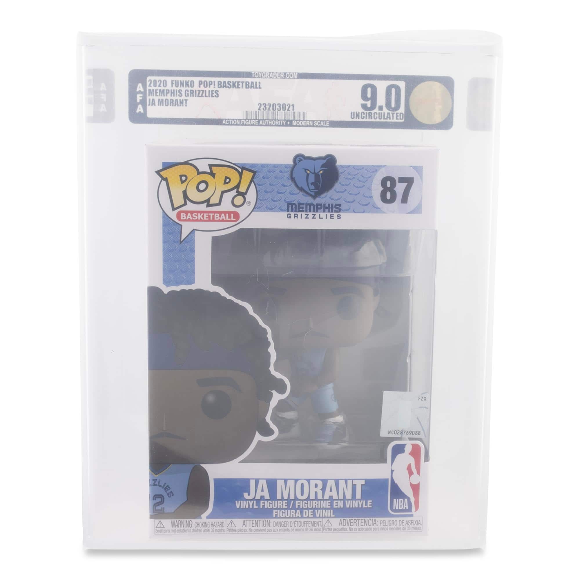 - 2020 Funko Pop! Basketball Memphis Grizzlies Ja Morant 23203021
- 9.0 Uncirculated
- Modern Scale
- Action Figure Authority
- Memphis Grizzlies 87
- Ja Morant
- Vinyl Figure / Figurine en Vinyle / Figura de Vinil
- Warning: Choking Hazard - Small parts. Not for children under 3 years. / Attention: Danger - Peligro de asfixia - Pequeños objetos. No es para niños menores de 3 años. / Avertissement: Danger - Petite pièce. Ne convient pas aux enfants de moins de 3 ans.
- NC028769088
- NBA