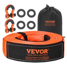 VEVOR - Heavy Duty Tow Strap Recovery Kit 3 in x 30 ft (MBS-36,000 lbs) Tree Saver Winch Strap, Triple Reinforced Loop - Orange