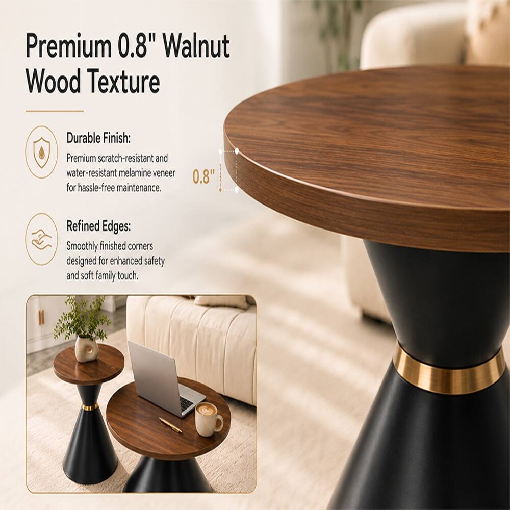 Premium 0.8" Walnut Wood Texture

Durable Finish: Premium scratch-resistant and water-resistant melamine veneer for hassle-free maintenance.

Refined Edges: Smoothly finished corners designed for enhanced safety and soft family touch.