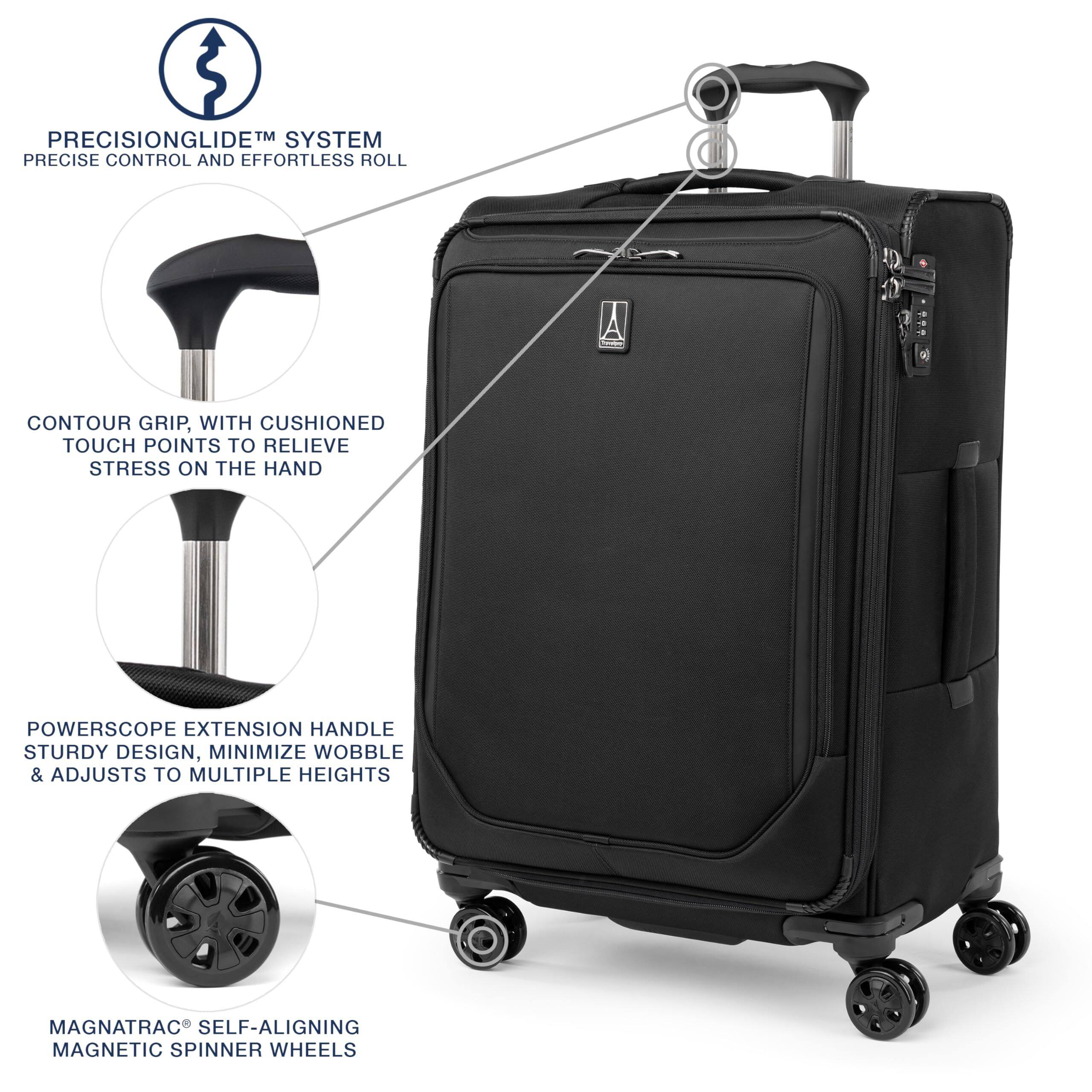 PRECISIONGLIDE™ SYSTEM  
PRECISE CONTROL AND EFFORTLESS ROLL  

CONTOUR GRIP, WITH CUSHIONED TOUCH POINTS TO RELIEVE STRESS ON THE HAND  

POWERSCOPE EXTENSION HANDLE  
STURDY DESIGN, MINIMIZE WOBBLE & ADJUSTS TO MULTIPLE HEIGHTS  

MAGNATRAC® SELF-ALIGNING MAGNETIC SPINNER WHEELS
