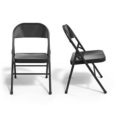 Alt View 4. Staples - Staples® Metal Office Stacking & Folding Chair, Black, 4/Pack (51501) - Black.
