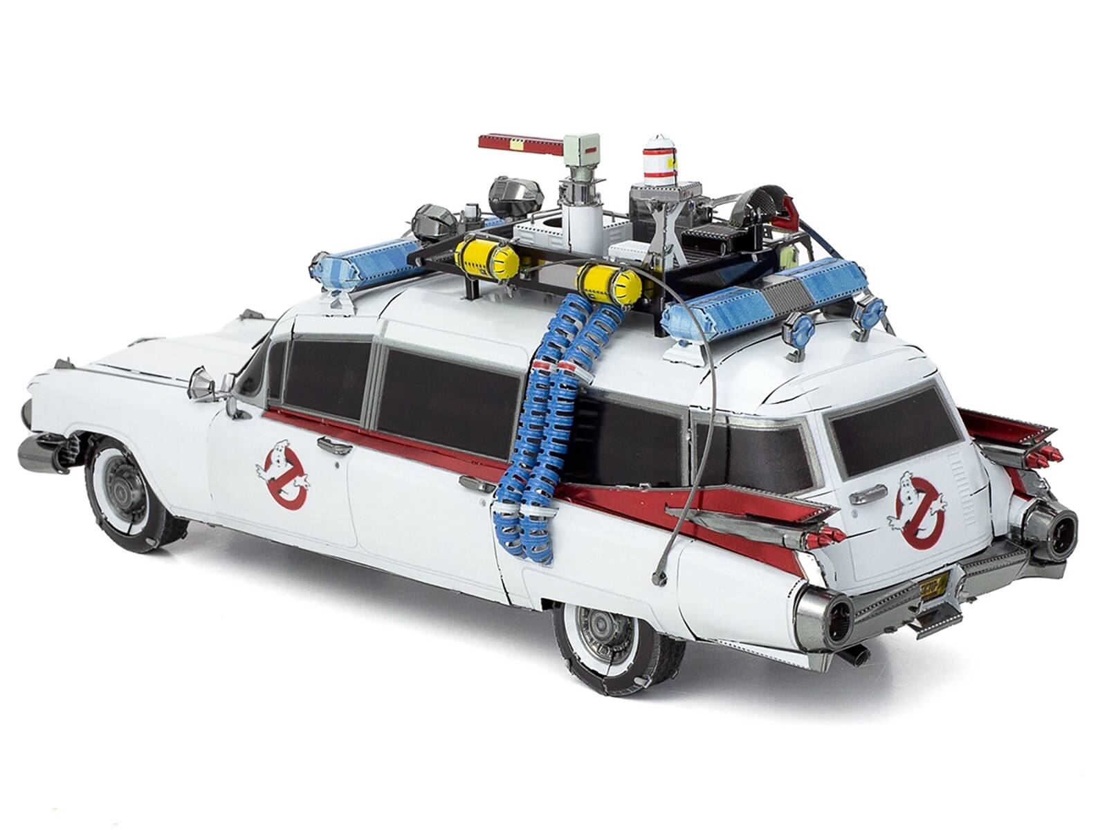 Left. Metal Earth - Model Kit Ecto-1 Car White "Ghostbusters" (1984) Movie (Challenging Difficulty) Steel Model by Metal Earth - White.
