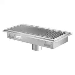 Koolmore - 12" x 24" Floor Trough Drain, 14-Gauge with Subway-Style Grating & Removable Drain Basket, NSF Listed - Stainless Steel