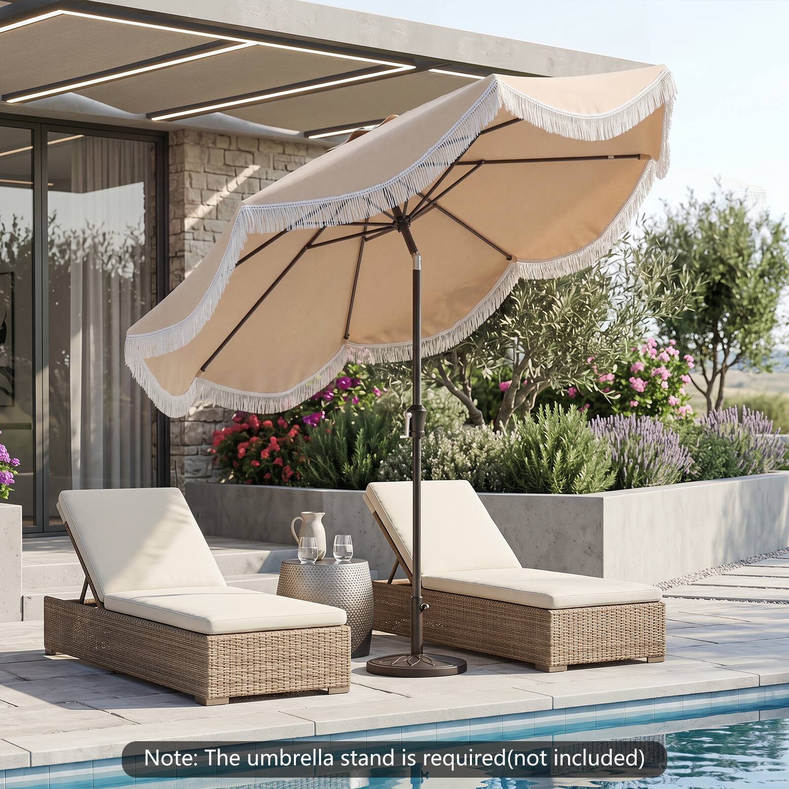 Note: The umbrella stand is required (not included)