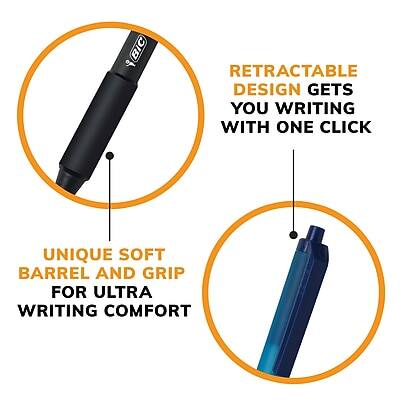 BIC RETRACTABLE DESIGN GETS YOU WRITING WITH ONE CLICK

UNIQUE SOFT BARREL AND GRIP FOR ULTRA WRITING COMFORT