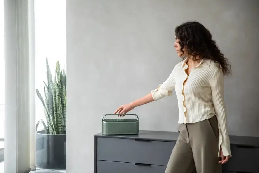 Alt View 6. Soundcore - by Anker Motion X600 Hi-Res Spatial Audio IPX7 Waterproof Portable Bluetooth Speaker with Aux-In and Rugged Metal Design - Green.