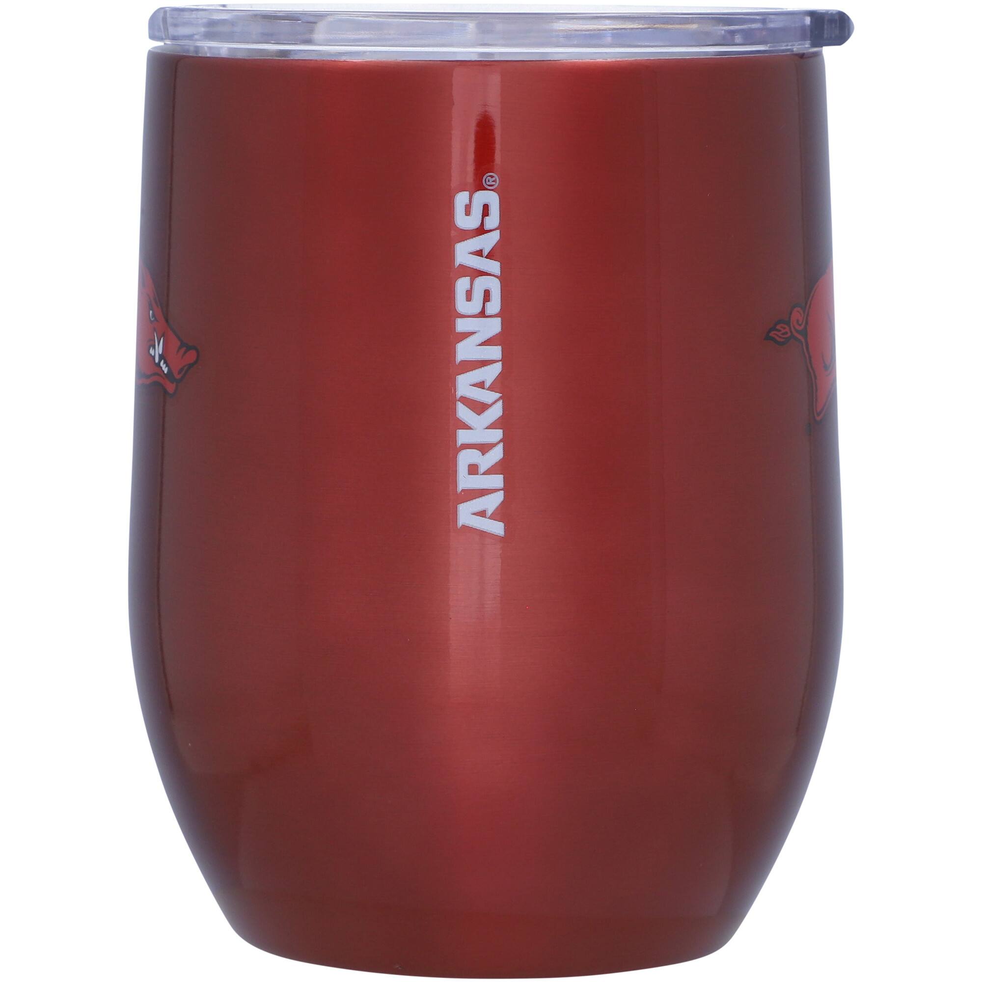Alt View 1. Logo Brands - Arkansas Razorbacks 16oz. Game Day Stainless Curved Tumbler - Multicolor.